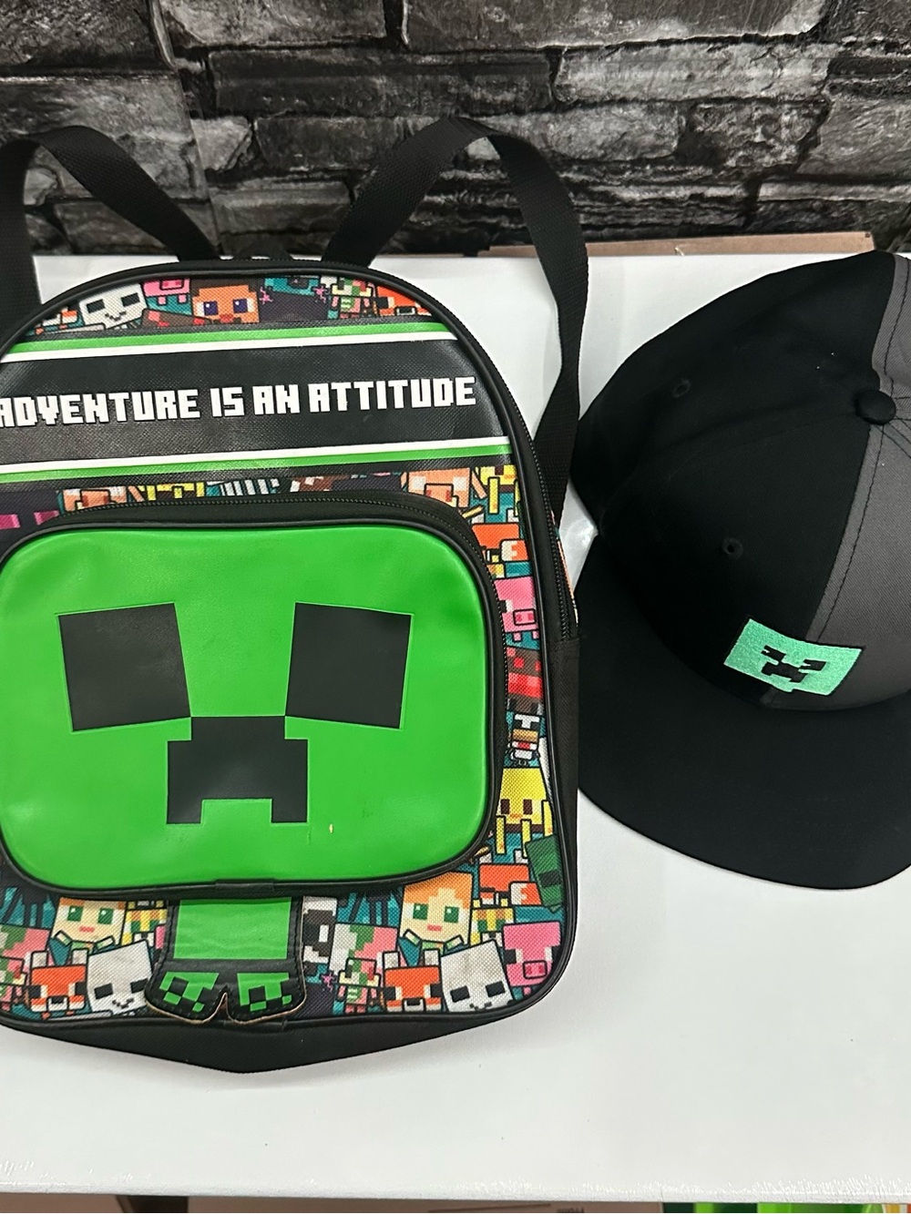 Green Creeper Kids Backpack and Cap Set
